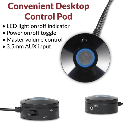 Vista 3 de Cyber Acoustics CA-3610 Sistema de altavoces multimedia 2.1 con subwoofer, altavoces de computadora perfectos para PC o Mac, ideal para música