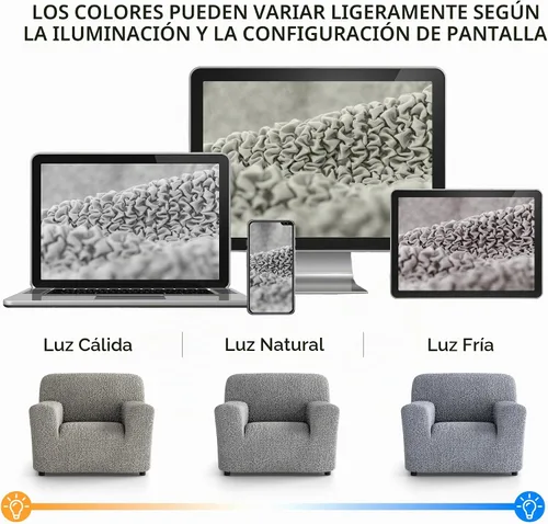 Vista 6 de PAULATO BY GA.I.CO. Funda para Silla - Funda para Sillón - Funda para Sillón - Funda de Tela Suave - Protector de Muebles Elegante de Ajuste Ceniza