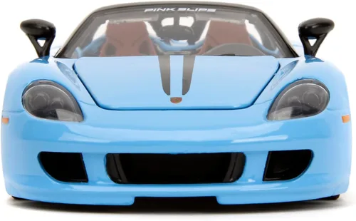Vista 2 de Pink Slips 1:24 W6 Porsche Carrera GT - Coche fundido a presión, juguetes para niños y adultos (azul claro)