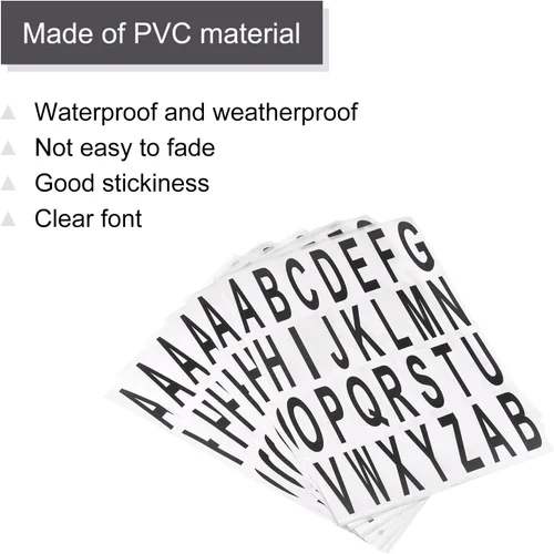 Vista 3 de MECCANIXITY Adhesivos de letras del alfabeto negro, etiqueta adhesiva de vinilo de PVC para buzón, dirección, ventana, puerta, paquete de 10