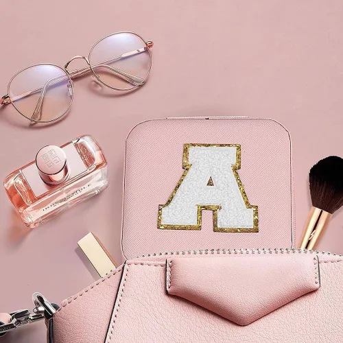 Vista 4 de Pequeño joyero de viaje, mini organizador de joyas de viaje, estuche de joyería portátil de viaje para anillos, aretes, collares, pulseras
