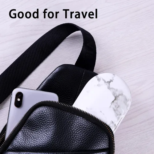 Vista 5 de Muf - Estuche portátil 2 en 1 para lentes y lentes de contacto, diseño de doble uso, a prueba de fugas, pinzas y botella con solución incluidas
