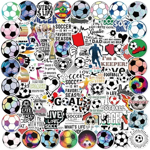 Vista 6 de 150 calcomanías de fútbol para la Copa del Mundo, fútbol, fútbol, deportes, vinilo impermeable, calcomanías de graffiti, regalos de fútbol