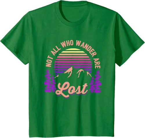 Vista 34 de Not All Who Wander Are Lost Vintage Mountains - Camiseta de senderismo, Negro, S