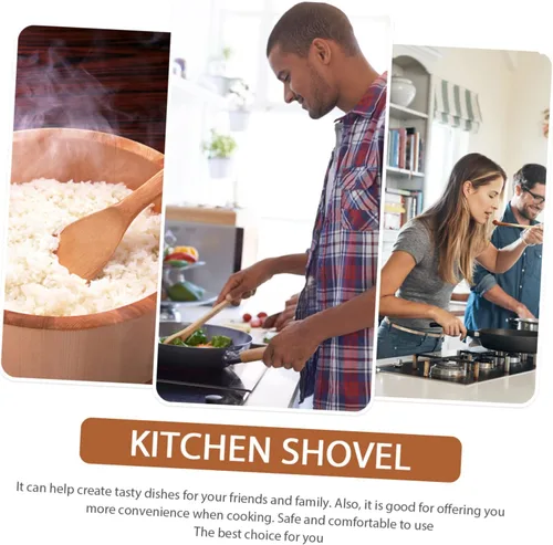 Vista 9 de SHOWERORO Cucharón de madera para cocina, cuchara de madera, cuchara de servir cuchara de madera para cocinar, resistente, fácil de limpiar para uso