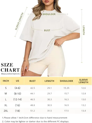 Vista 3 de Jesilist Camisetas de gran tamaño para mujer, de media manga, casuales, de verano, con cuello redondo