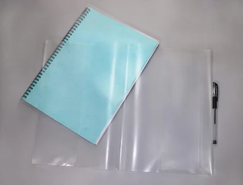 Vista 3 de ONLYKXY 10 fundas transparentes para libros de ejercicios para libros escolares, fundas de plástico impermeables (A4)