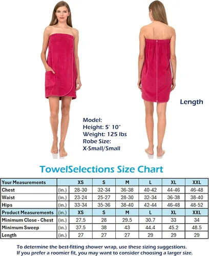 Vista 7 de TowelSelections Womens Shower Wrap Adjustable Cotton Terry Cloth Bathwrap Gym Cover-up