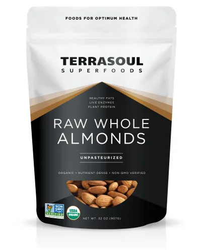 Vista 7 de Terrasoul Superfoods Almendras crudas orgánicas sin pasteurizar (grado mylk), 2 libras