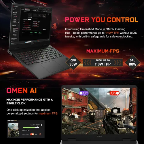 Vista 8 de PCONLINE Laptop para juegos HP OMEN Slim RTX 5070 Intel Ultra 9 285H 240Hz