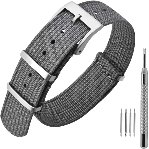 Vista 9 de ANNEFIT - Correa de reloj de nailon de 16mm 18mm 20mm 22mm, correas de reloj militares impermeables de una pieza con hebilla resistente