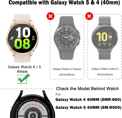Vista 2 de Paquete de 12 unidades de protector de pantalla YUVIKE compatible con Samsung Galaxy Watch 5 de 40 mm (SM-R900) y Galaxy Watch 4 de 40 mm (SM-R860)
