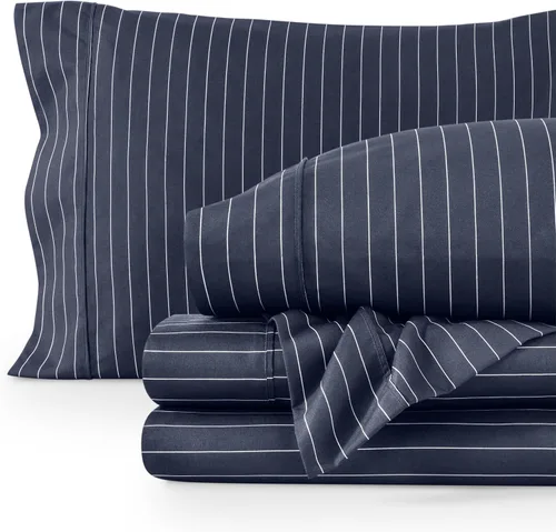 Vista 35 de Bare Home - Juego de sábanas estampadas, 1800 ultra suaves (individual, gris jaspeado) Deep Pockets 6 to 15 Inches, Breathable, Hypoallergenic