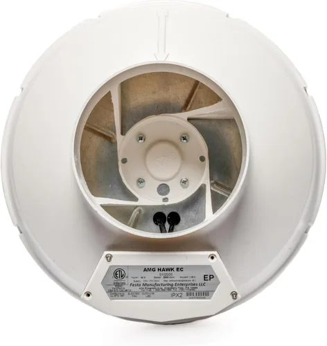 Vista 2 de Festa AMG Hawk EC Ventilador de radón - Ventiladores en línea silenciosos y eficientes energéticamente para mitigación de radón - Motor
