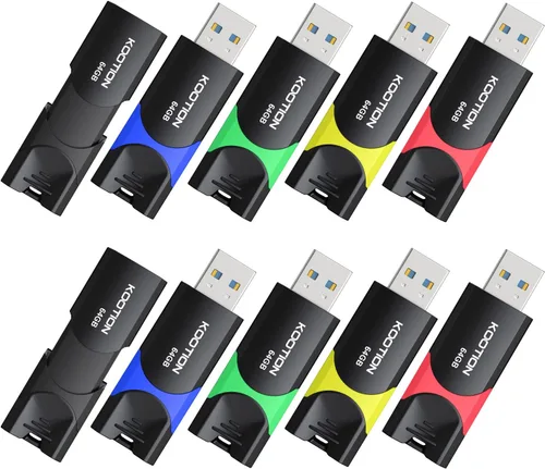 Vista 14 de Unidad flash USB 3.0 KOOTION 10 Pack 16GB 16G Unidad flash USB 3.0 retráctil con indicador LED de alta velocidad para almacenamiento y transferencia