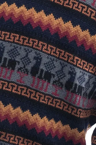 Vista 4 de Gamboa Suéter de alpaca para hombre, suéteres de lana, cuello redondo, suéter de punto para hombres