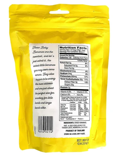 Vista 2 de Trader Joe's - Plátanos secos para bebés, totalmente naturales, bolsa de 6 onzas (paquete de 2)