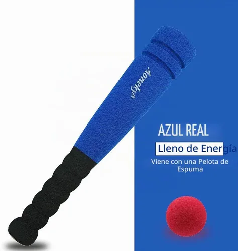 Vista 3 de Aoneky Bate y pelota de béisbol de espuma mínima azul de 11.8 pulgadas