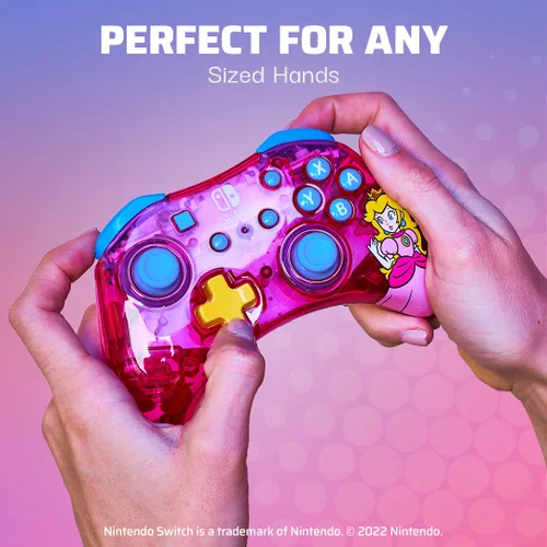 Vista 6 de PDP Gaming Rock Candy Wired Power Nintendo Switch Pro Controller, Officially Licensed Lite/OLED Compatible Gamepad, Super Mario Brothers - Bubblegum