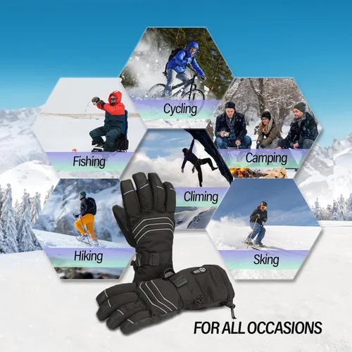 Vista 6 de Yidomto Heated Gloves for Men Women - 7.4V 23.68 WH Battery Rechargeable Heating Ski Gloves, Electric Gloves for Winter Outdoor Work Skiing Hiking