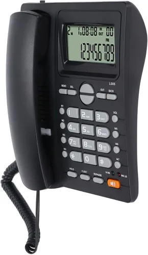 Vista 7 de Teléfono fijo con cable con pantalla LCD, identificación de llamadas, función de silencio, redireccionamiento de escritorio, teléfonos con cable