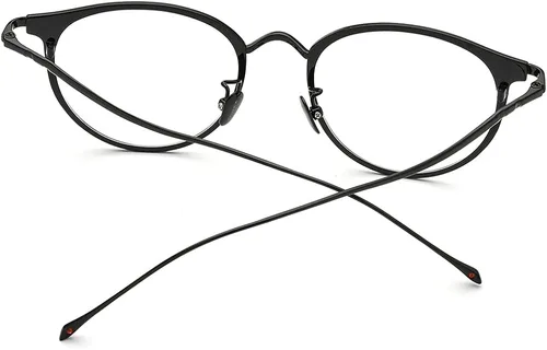 Vista 7 de Marco de gafas de titanio de FONEX gafas ópticas de miopía redondas para mujer 8509