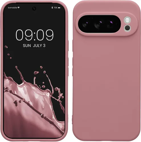 Vista 229 de kwmobile Funda compatible con Google Pixel 9 - Funda protectora delgada de TPU para teléfono - Acabado mate suave - Piedra antigua