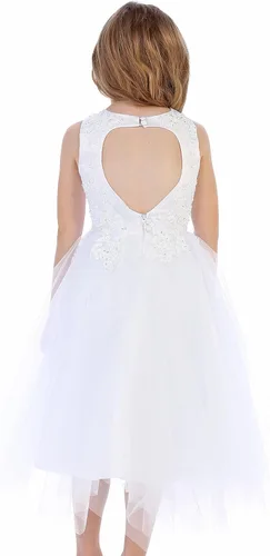 Vista 2 de Vestidos de Primera Comunión para Niñas 7-16 Vestido de Santa Comunión Blanco Vestidos de Primera Comunión para Niñas