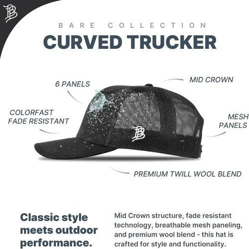 Vista 3 de Branded Bills Party Eagle PVC Curved Trucker, Snapback Closure, Lightweight, Comfortable Baseball Cap