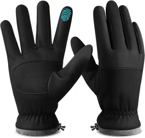 Vista 12 de FEWTUR Guantes de invierno para hombres y mujeres en clima frío - Guantes térmicos con dedos táctiles, guantes cálidos resistentes al agua para Negro
