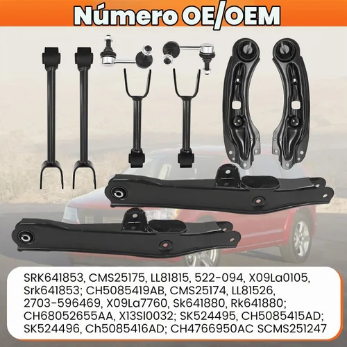 Vista 2 de Brazo de control superior e inferior trasero y barra estabilizadora compatible con Dodge Journey 2009-2010 CMS251247 LL81526
