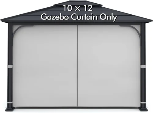 Vista 16 de Cortina Universal de Repuesto para Privacidad de Gazebo - Wonwon Panel de Privacidad con Toldo y Cierre para Gazebo al Aire Libre de 10 x 10 Pies