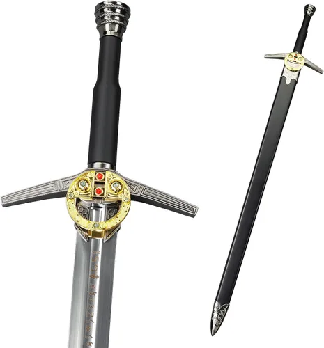 Vista 9 de Versión limitada Geralt Silver Sword Monster Slayer Réplica con grabado Cosplay