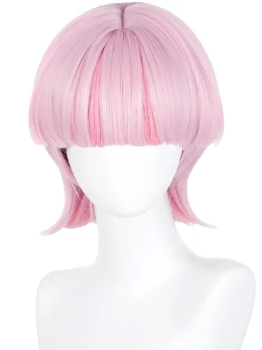 Vista 36 de Peluca corta y recta de anime para cosplay de anime de 14 pulgadas, peluca