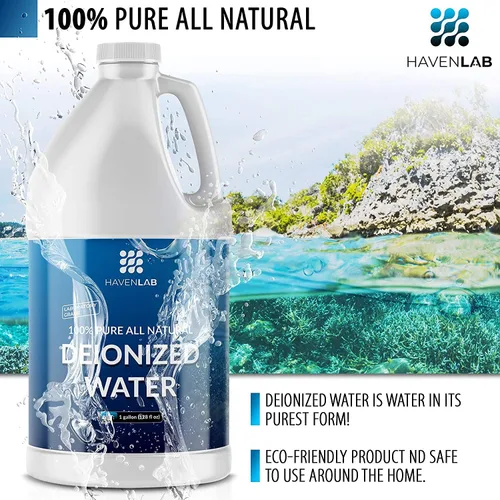 Vista 2 de Agua desionizada - Desmineralizado (1 galón) Purificación Suavizante para lavado y limpieza, refrigeración por batería automotriz, equipos