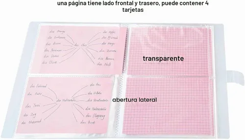 Vista 3 de 4x6 tarjetas de índice de plástico transparente organizador bolsas libro carpeta 40 páginas para 160 tarjetas