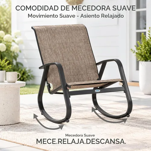 Vista 7 de Kozyard Juego de mecedoras para exteriores de 3 piezas, juego de bistró Beige/2sillas+mesa