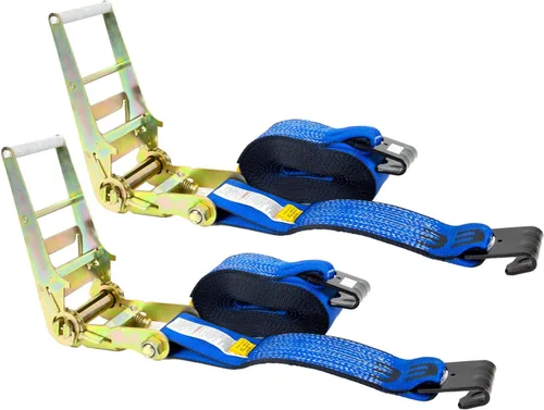 Vista 15 de Mytee Products Correas de trinquete de gancho plano de 4 pulgadas, correas de amarre de trinquete resistentes de 4 x 20 pies con ganchos planos