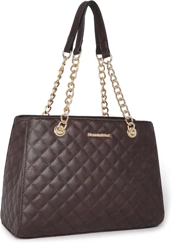 Vista 7 de Montana West Bolso Tote MEDIANO para Mujeres Acolchado con Cadena Bolsos de Mano Bolso de Hombro beige (040Beige)