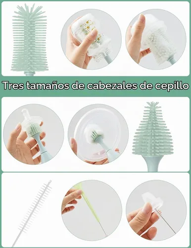 Vista 7 de Momcozy Esterilizador y secadora de botellas grandes de 3 capas y kit de cepillo para botellas Momcozy Verde