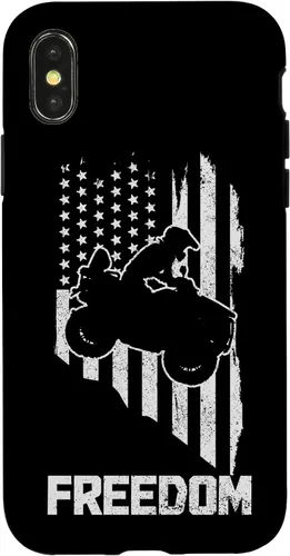 Vista 4 de Funda vintage para iPhone 14 ATV Freedom Patriotic Quad Bike 4 Wheeler con bandera de EE. UU