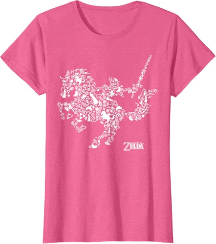 Vista 17 de The Legend of Zelda Camiseta con diseño de símbolos de caballo Azul Marino