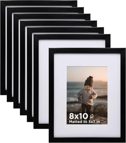 Vista 17 de KINLINK Juego de 6 portarretratos de 4 x 6 pulgadas, color negro, marcos de fotos de madera con plexiglás para 4 x 6 pulgadas sin paspartú para mesa