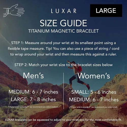 Vista 5 de LUXAR Pulsera de terapia magnética para hombre y mujer titanio sólido o cobre sólido sofisticado brazalete de titanio sólido con imanes