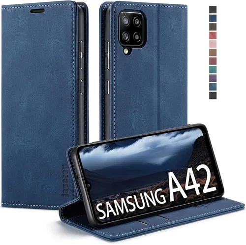 Vista 15 de Funda para Samsung Galaxy A42 5G con bloqueo RFID, tarjetero y función atril magnético, funda de piel con tapa para Samsung Galaxy A42 5G de 6.6