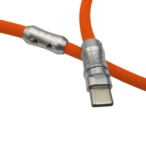 Vista 9 de WLGQ Geek - Cable de carga universal USB C a C de estilo industrial hecho a mano, material de silicona líquida agradable a la piel, cable de carga