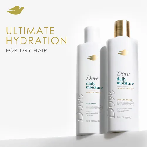 Vista 3 de Dove Champú Nutritive Solutions Daily Moisture hidratante para cabello seco, 12 onzas líquidas (4 unidades)