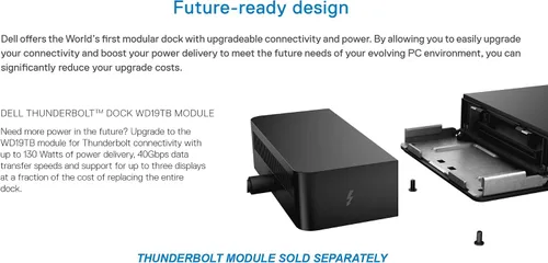 Vista 6 de Dell Estación de acoplamiento WD19 de 180 W (entrega de energía de 130 W) USB-C, HDMI, puerto dual DisplayPort, negro (KXFHC 0KXFHC 210-ARIQ)