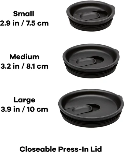 Vista 3 de Hydro Flask - Tapa pequeña con cierre a presión negra - Accesorio para tapa de café