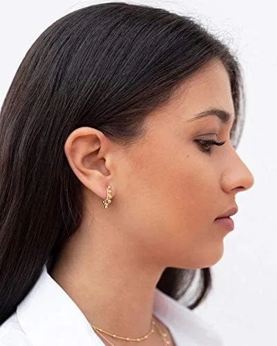 Vista 2 de Aretes Mevecco chapados en oro de 18 quilates, con forma de gota, para mujer